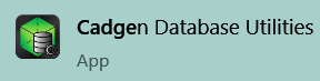 Cadgen Database Utility in the Start menu