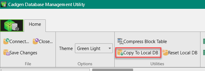 Copy To Local DB button