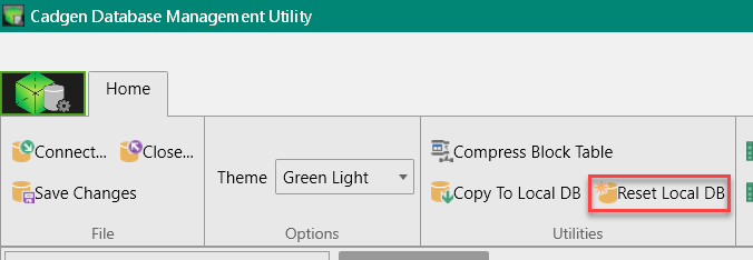 Reset Local DB button