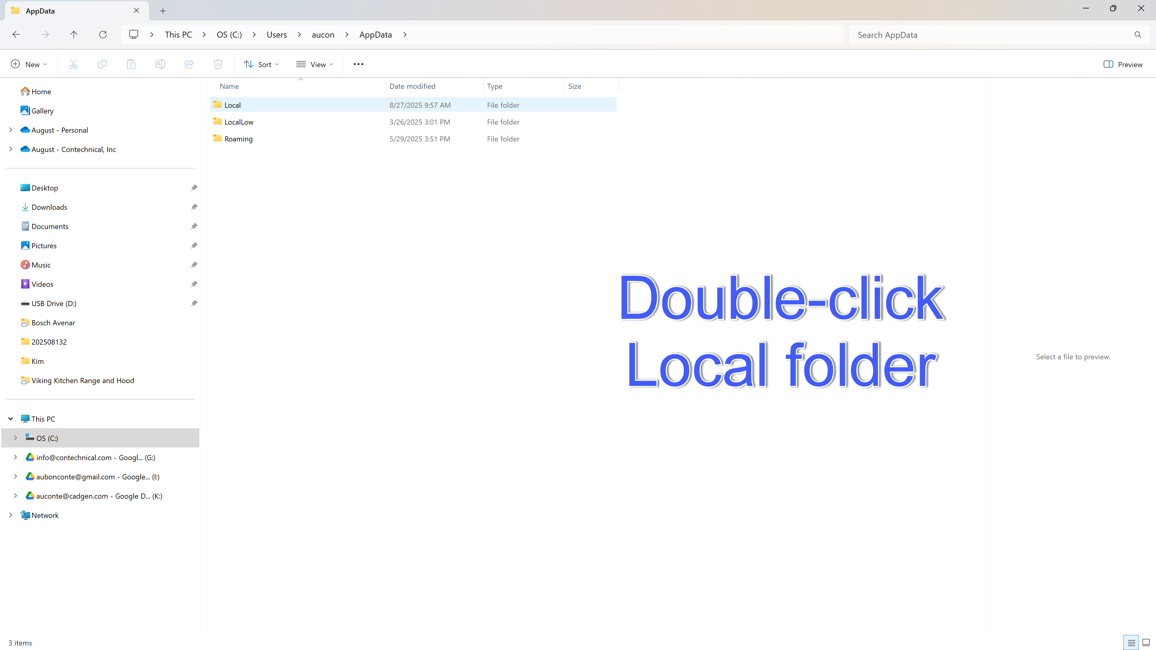 Local folder