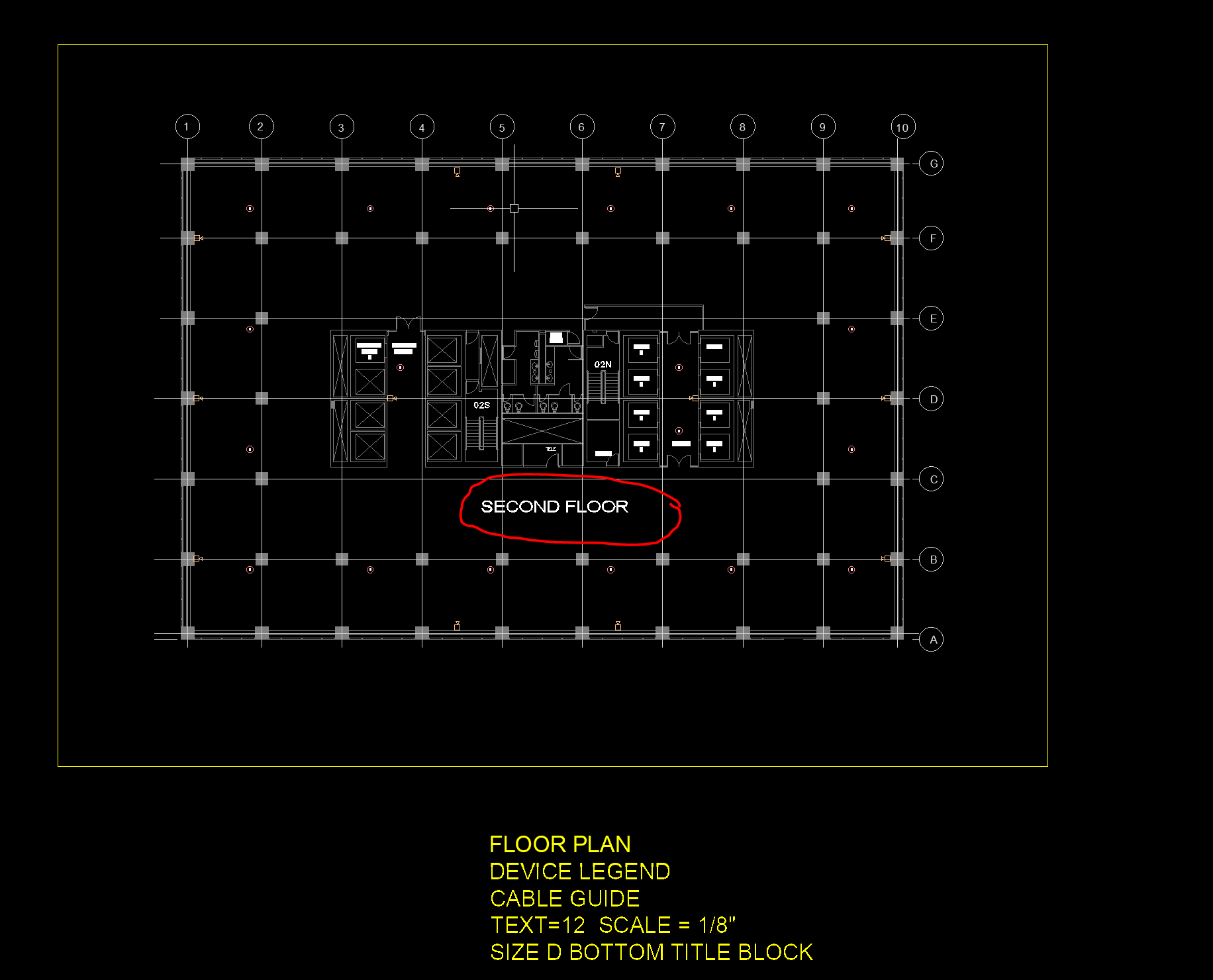 Second floor area in model space