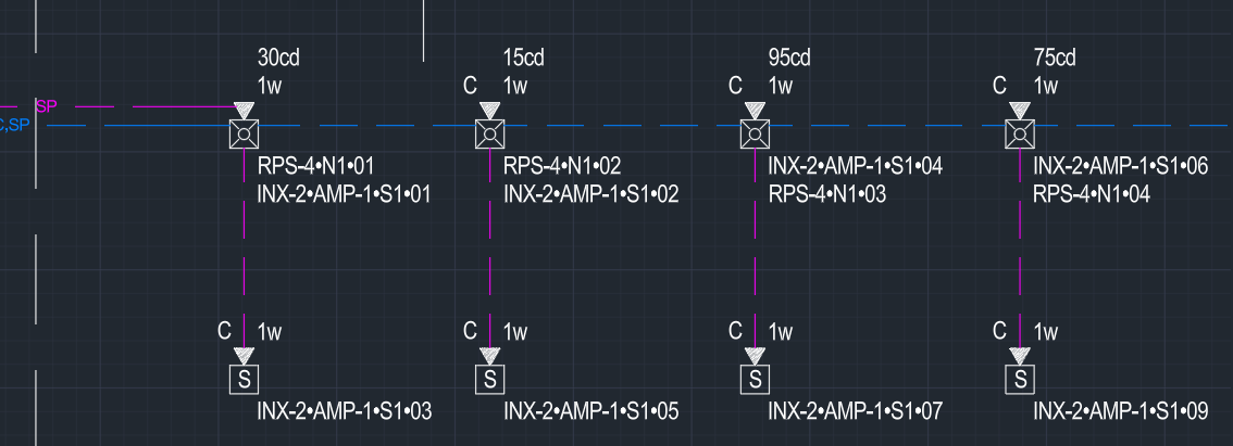 Typical circuit with dashed lines