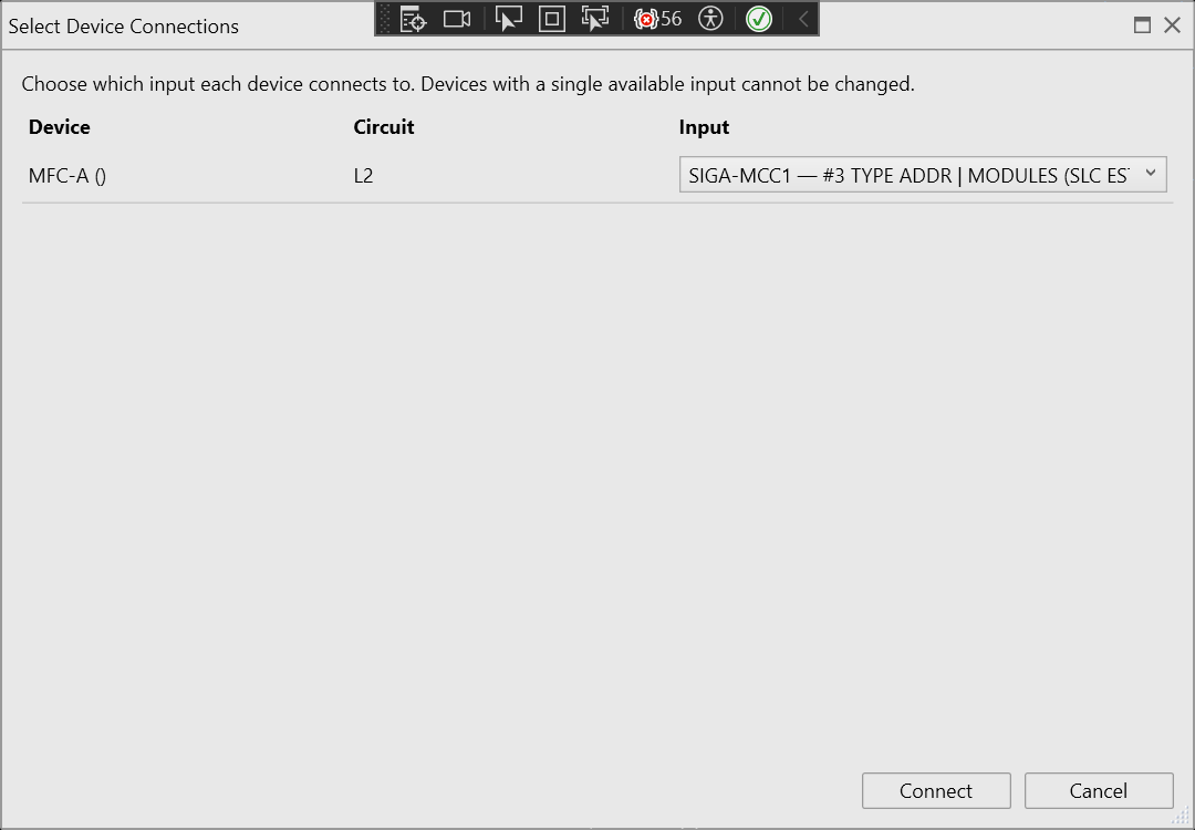 Select Device Connections picker